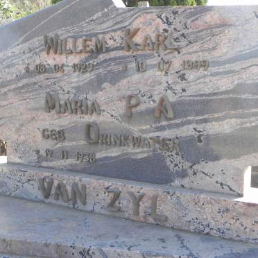 ZYL Willem Karl, van 1929-1999 &amp; Maria P.A. DRINKWATER 1938-