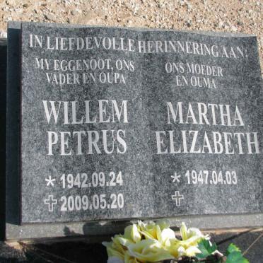 ? Willem Petrus 1949-2009 &amp; Martha Elizabeth 1947-