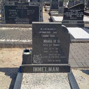 IMMELMAN Maria H.S. nee LE ROUX 1898-1989