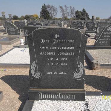 IMMELMAN Jacobus Johannes 1903-1983 &amp; Helena Claudina BOTHA 1901-1972