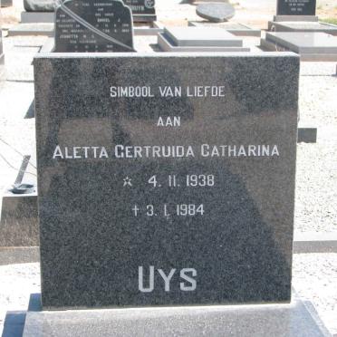 UYS Aletta Gertruida Catharina 1938-1984