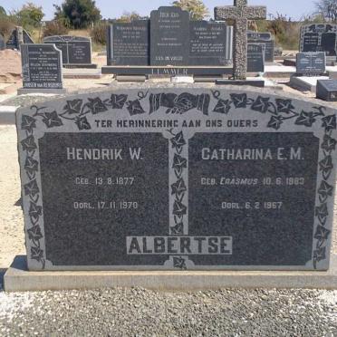 ALBERTSE Hendrik W. 1877-1970 &amp; Catharina E.M. ERASMUS 1883-1967