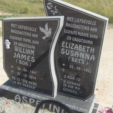 ASPELING William James 1941-2010 &amp; Elizabeth Susanna 1942-