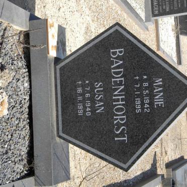 BADENHORST Manie 1942-1995 &amp; Susan 1940-1991