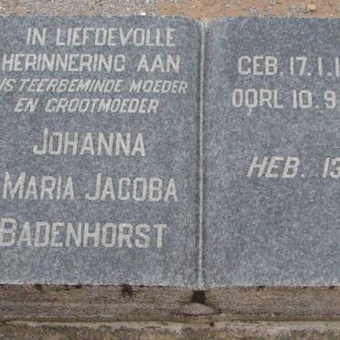 BADENHORST Willem Abraham 1874-1944 &amp; Johanna Maria Jacoba 1886-1963