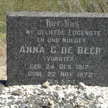 BEER Anna C., de nee VORSTER 1917-1972