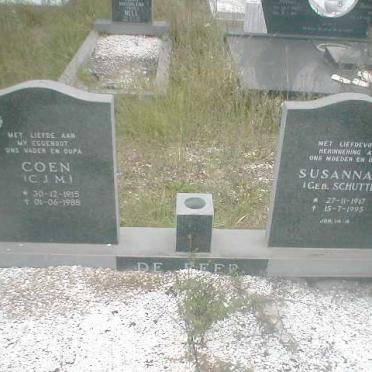 BEER C.J.M., de 1915-1988 &amp; Susanna C. SCHUTTE 1917-1995