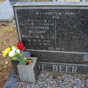 BEER Philippus Marthinus Jacobus, de 1902-1974 :: KRUGER Johanna Cecillia 1942-2003
