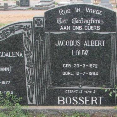 BOSSERT Jacobus Albert Louw 1872-1964 &amp; Alletta Magdalena NIEMANN 1877-1925 &amp; Berdina Janetta NIEMANN 18?7-19?6
