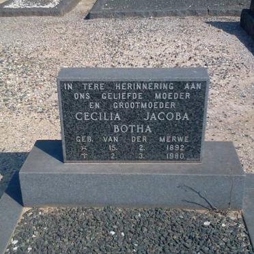 BOTHA Cecilia Jacoba nee VAN DER MERWE 1892-1980