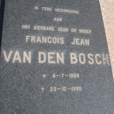 BOSCH Francois Jean, van den 1968-1990