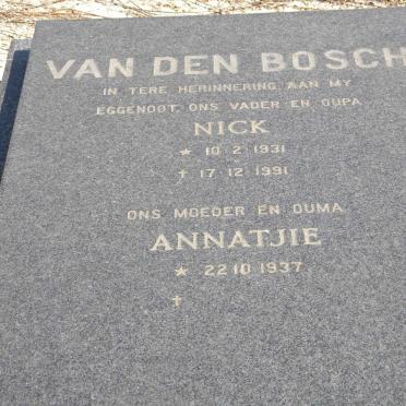 BOSCH Nick, van den 1931-1991 &amp; Annatjie 1937-