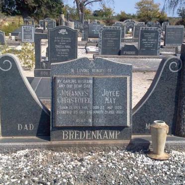 BREDENKAMP Johannes Christoffel 1916-1961 &amp; Joyce May 1920-2003