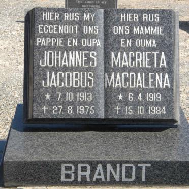 BRANDT Johannes Jacobus 1913-1975 &amp; Magrieta Magdalena 1919-1984