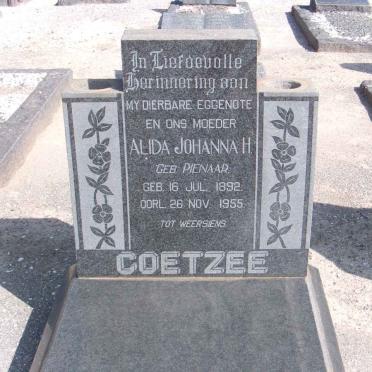 COETZEE Alida Johanna H. nee PIENAAR 1892-1955