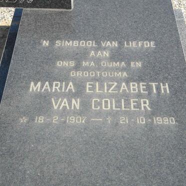 COLLER Maria Elizabeth, van 1907-1990
