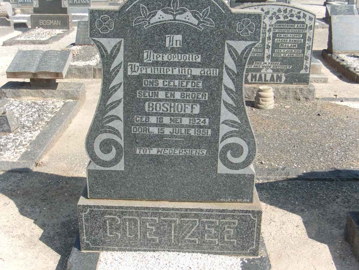 COETZEE Boshoff 1924-1951