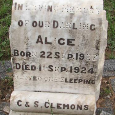 CLEMONS Alice 1922-1924