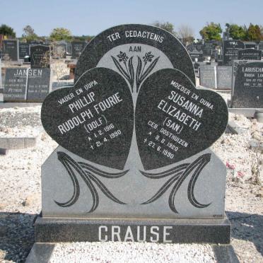CRAUSE Phillip Rudolph Fourie 1916-1990 &amp; Susanna Elizabeth OOSTHUIZEN 1920-1990