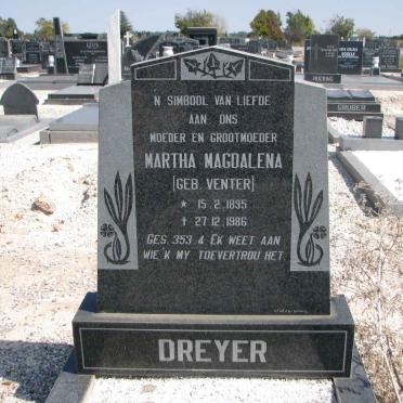 DREYER Martha Magdalena nee VENTER 1895-1986