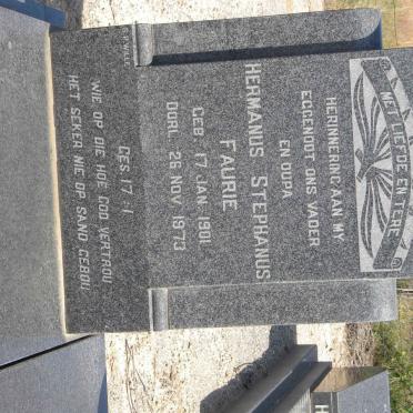 FAURIE Hermanus Stephanus 1901-1973 &amp; Maria Magdalena STANDER 1909-1978