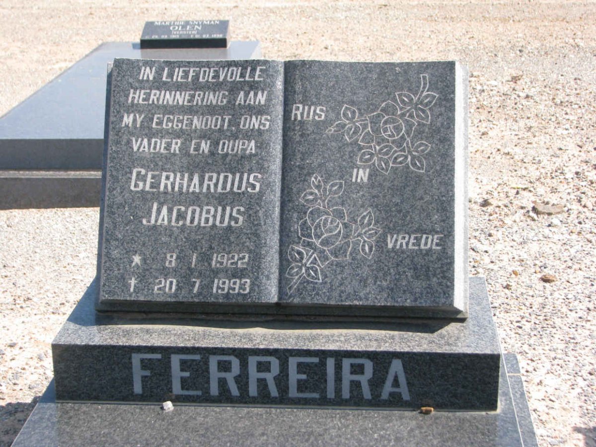 FERREIRA Gerhardus Jacobus 1922-1993