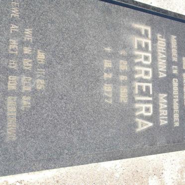 FERREIRA Johanna Maria 1902-1977