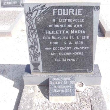 FOURIE Heiletta Maria nee MEINTJIES 1918-1968 :: FOURIE Baba 1938-1938