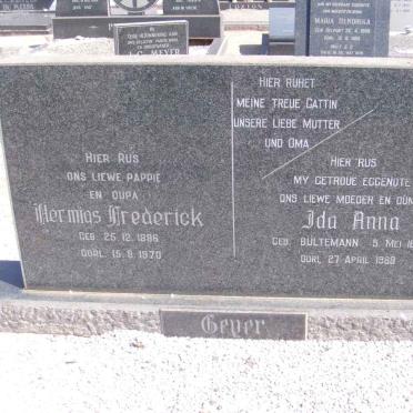 GEYER Hermias Frederick 1886-1970 &amp; Ida Ann BULTEMANN 1892-19?8