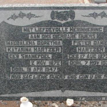 HARTZER Pieter Daniel 1873-1938 &amp; Magdalena Dorethia Katarina SWANEPOEL 1872-1947