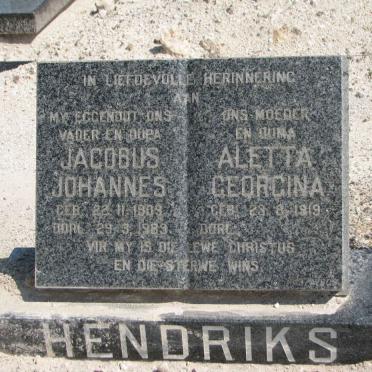 HENDRIKS Jacobus Johannes 1909-1989 &amp; Aletta Georgina 1919-