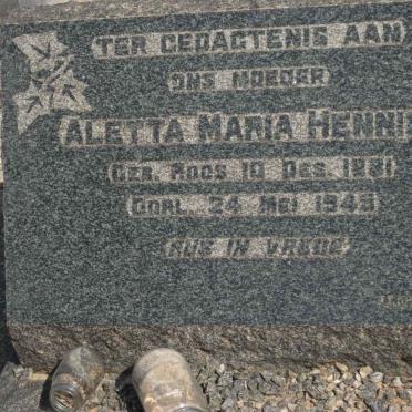 HENNING Aletta Maria 1881-1945