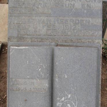 HEERDEN Willie, van 1912-1927