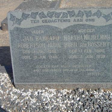 HURN Jan Barnard Robertson 1858-1946 &amp; Martha Wilhelmina BOSSERT 1860-1939