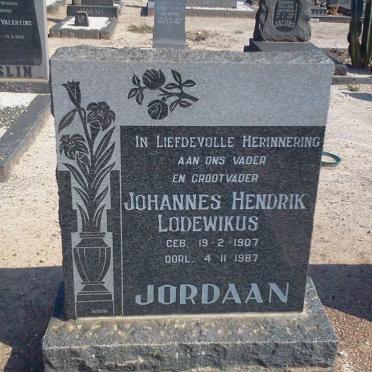 JORDAAN Johannes Hendrik Lodewikus 1907-1987