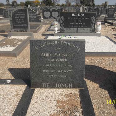 JONGH Cornelius Petrus, de 1893-1976 &amp; Alida Margaret BURGER 1902-1972