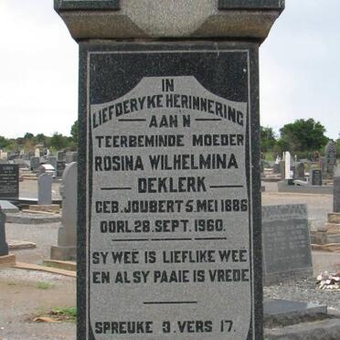 KLERK Cornelius Willem, de 1886-1939 &amp; Rosina Wilhelmina JOUBERT 1886-1960