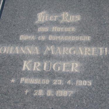 KRÜGER Johanna Margaretha 1905-1987