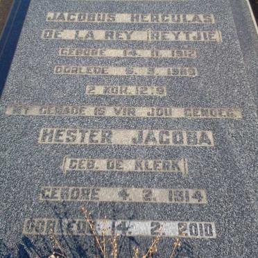 KRIGE Jacobus Herculas De La Rey 1912-1989 &amp; Hester Jacoba DE KLERK 1914-2010