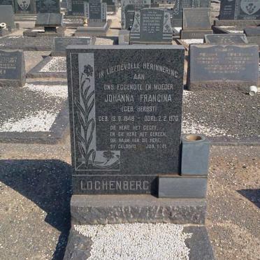 LOCHENBERG Johanna Francina nee HERBST 1949-1970