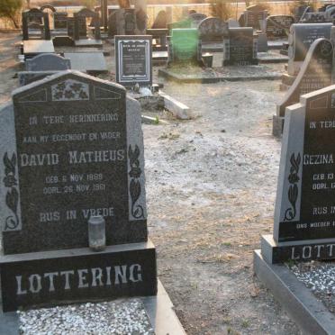LOTTERING David Matheus 1889-1961 &amp; Gezina Johanna 1903-1981