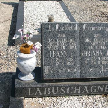 LABUSCHAGNE Frans E. 1933-1988 &amp; Adriana J.G. 1935-1989