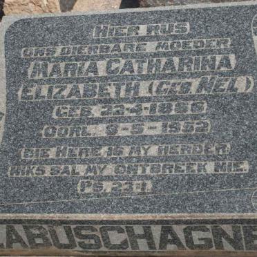 LABUSCHAGNE Maria Catharina Elizabeth nee NEL 1886-1952