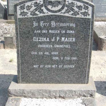 MAIER Gezina J.P. nee SWANEPOEL 1883-1961