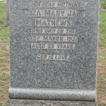MATHEWS Eliza Mary Jane -1921