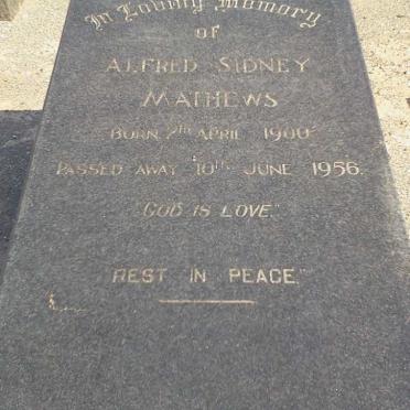 MATHEWS Alfred Sidney 1900-1956