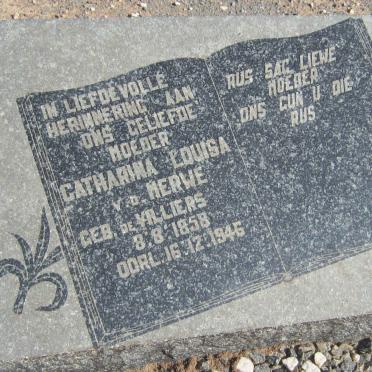 MERWE Catharina Louisa, van der nee DE VILLIERS 1858-1945