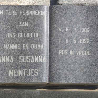 MEINTJES Sarel David 1905-1976 &amp; Anna Susanna 1906-1992