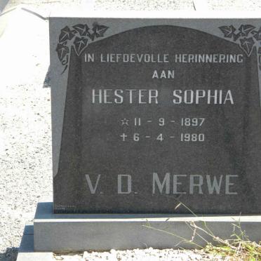 MERWE Hester Sophia, v.d. 1897-1980