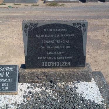 OBERHOLZER Johanna Francina nee VERMEULEN 1897-1957 :: MILNER S.C.H nee OBERHOLZER 1925-1998